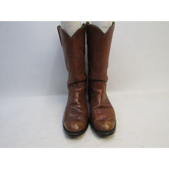 Texas Brand Mens Size 8.5 D Brown Leather Western Cowboy Boots